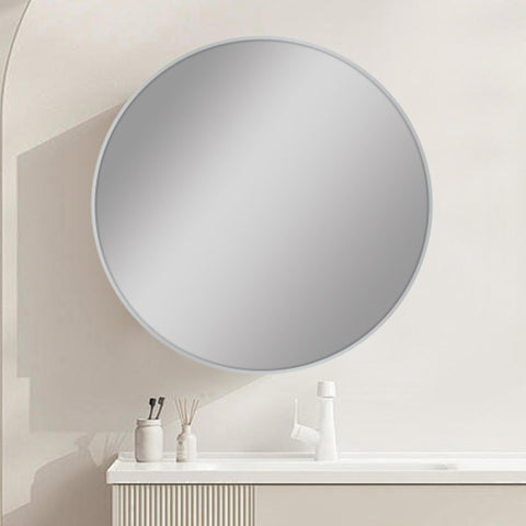 Carysil Round Brushed Nickel Framed Mirror 600mm