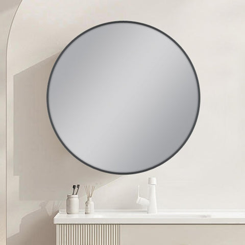 Carysil Round Gun Metal Grey Framed Mirror 800mm