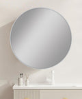 Carysil Round Brushed Nickel Framed Mirror 800mm
