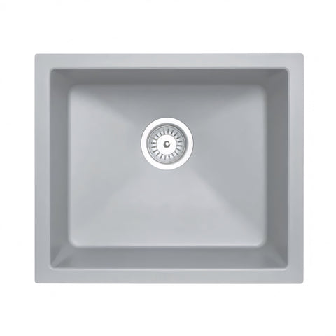 Concrete Grey Carysil Granite Single Bowl Kitchen Sink 533x457mm