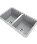Concrete Grey Carysil Granite Double Bowl Kitchen Sink 824x481x241mm