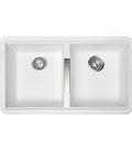 White Carysil CG2B3322 Double Bowl Stone Kitchen Sink 824*481*241mm