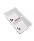 White Carysil CG2B3322 Double Bowl Stone Kitchen Sink 824*481*241mm