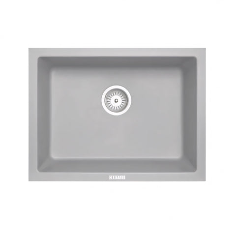 Concrete Grey Carysil Big Bowl Granite Single Bowl Stone Kitchen Sink 610*457mm