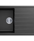 Black Carysil Granite Single Bowl Kitchen Sink 860x500mm
