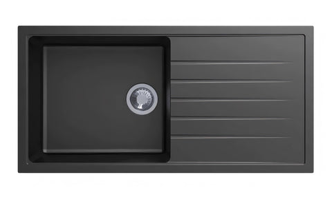 Black Carysil Granite Single Bowl Kitchen Sink 1000x500mm