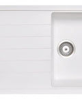 White Carysil Granite Single Bowl Kitchen Sink 860x500mm