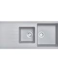 Concrete Grey Carysil Granite 1 & 1/2 Bowl Kitchen Sink 1160x500mm