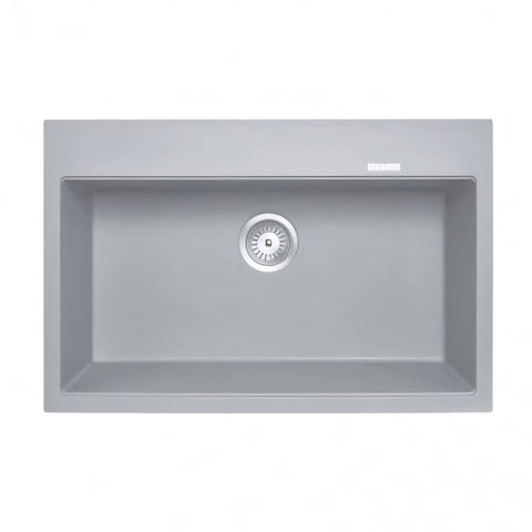 Concrete Grey Carysil Granite Single Bowl Kitchen Sink 780x510x220mm