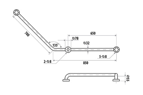 Linkware - 135 Degree Handrail Left or Right