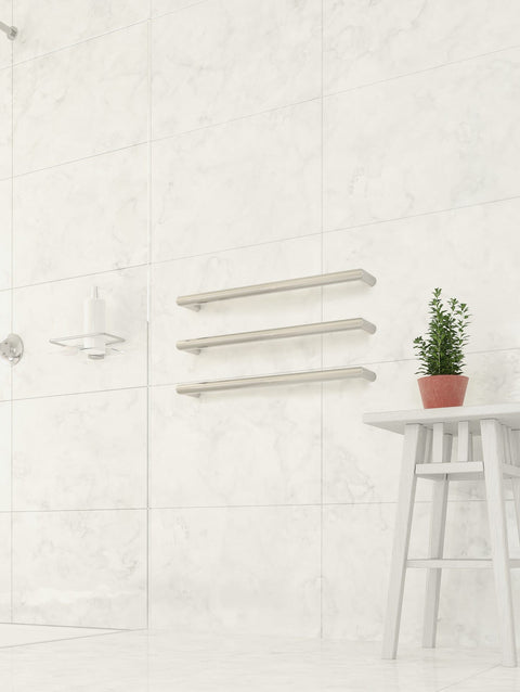 Thermogroup - 12V Round Single Bar Heated Towel Rail W632xH32xD100mm