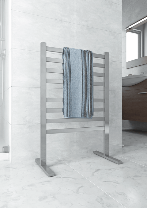 Thermogroup - 240V Flat Pill Free Standing Heated Towel Rail W590xH900xD355mm
