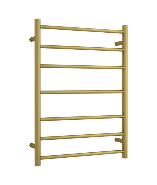 Theromgroup - Brushed Gold Round Ladder Heated Towel Rail