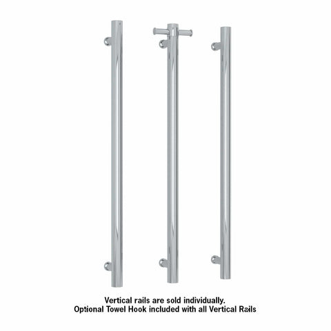 Thermogroup - Round Vertical Heated Towel Rail W142xH900xD100mm