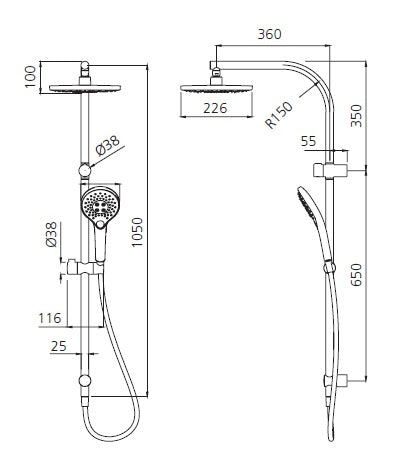 Oliveri - Rome Chrome Dual Shower Set RO36341CR