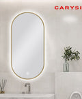 Carysil Oval 3 Color Lighting Gold Framed Backlit LED Mirror Touch Sensor Switch Defogger Pad 450*900mm