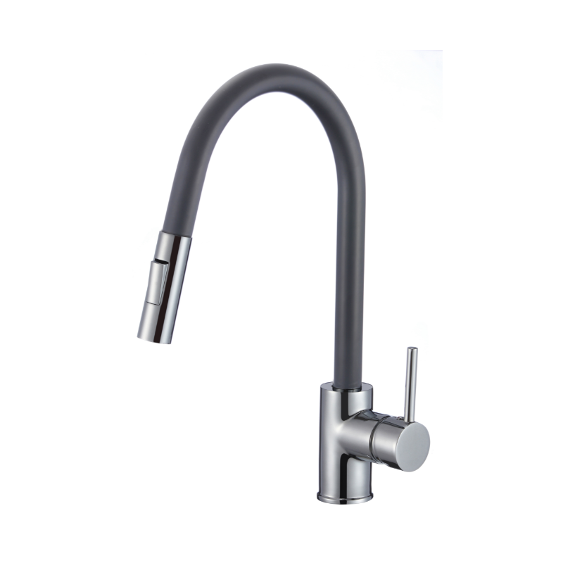Star - Chrome and Black Pull Out Mixer Tap