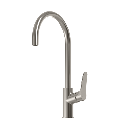 Oliveri Verona Goose Neck Kitchen Mixer Brushed Nickel VA306502BN