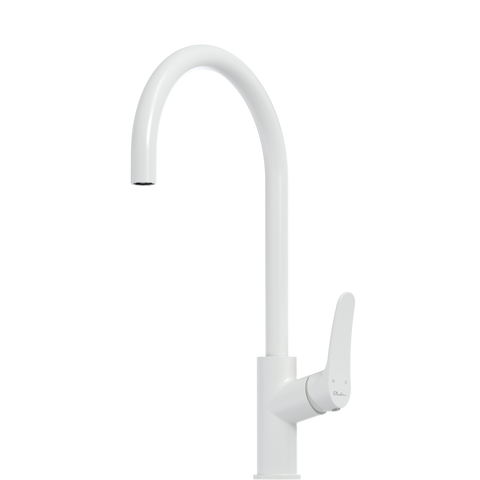 Oliveri Verona Goose Neck Kitchen Mixer White VA306507WH