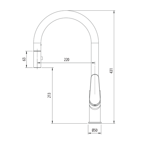 Oliveri  - Verona Pull Out Goose Neck Spray Mixer