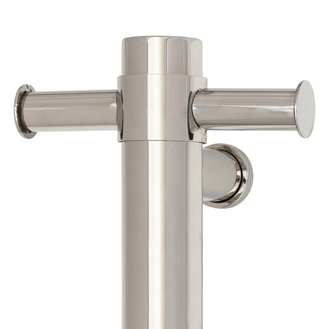 Thermogroup - Polished Stainless Steel Round 240Volt Vertical Single Heated Towel Rail W142xH900xD100mm