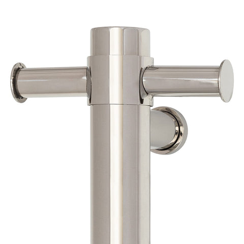 Thermogroup - Brushed Brass Round Vertical Single Heated Towel Rail W142xH900xD100mm