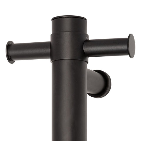 Thermogroup - Brushed Brass Round Vertical Single Heated Towel Rail W142xH900xD100mm