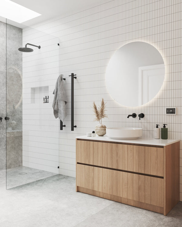 Backlit Round Mirror With Cool Light 600mmØ 37Watts - Includes Mirror Demister
