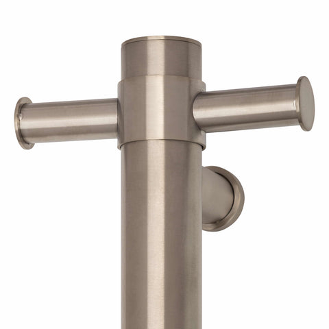 Thermogroup - Polished Stainless Steel Round 240Volt Vertical Single Heated Towel Rail W142xH900xD100mm