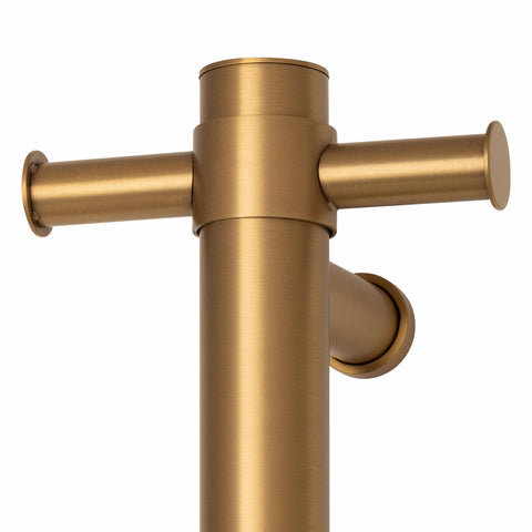 Thermogroup - Polished Stainless Steel Round 240Volt Vertical Single Heated Towel Rail W142xH900xD100mm