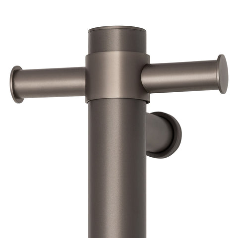 Thermogroup - Brushed Brass Round Vertical Single Heated Towel Rail W142xH900xD100mm