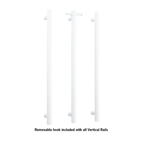 Thermogroup - Brushed Brass Round Vertical Single Heated Towel Rail W142xH900xD100mm