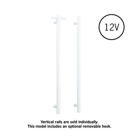 Thermogroup - Brushed Brass Round Vertical Single Heated Towel Rail W142xH900xD100mm