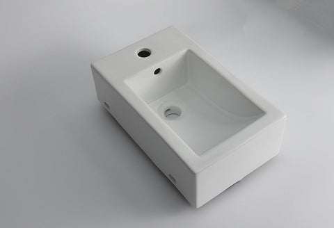 Claya - WH-46-R Wall Hung Basin, Gloss White