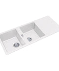 White Granite Double Bowl Kitchen Sink 1160x500x200mm