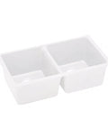 White Granite Double Bowl Undermount Kitchen Sink 838x476x241mm
