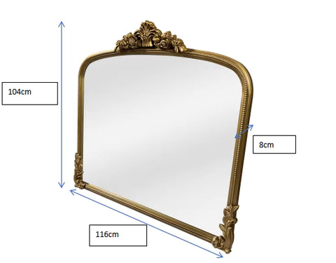 PRE ORDER Chateaux - Antique Mirror Gold 116cm x 101cm