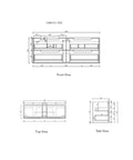 Aulic Ainsley 1500mm wall hung vanity dimensions diagram