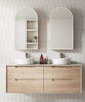 Aulic Ainsley 1500mm wall hung vanity shown in a finished bathroom