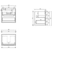 Aulic Ainsley 600mm wall hung vanity dimensions diagram