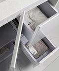 Close-up styling shot of the Aulic Alice 1500mm floor standing vanity