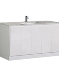 Aulic Alice 1500mm floor standing vanity styled in a bathroom