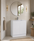 Aulic Alice 600mm floor standing vanity styled in a bathroom