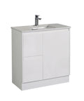 Aulic Alice 750mm floor standing vanity styled in a bathroom