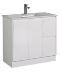 Aulic Alice 900mm floor standing vanity styled in a bathroom
