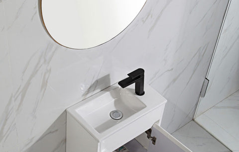 Close-up styling shot of the Aulic Brant 465mm floor standing vanity