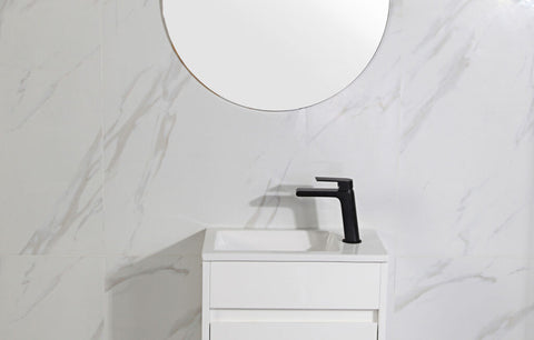 Aulic Brant 465mm wall hung vanity shown in a finished bathroom