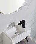 Close-up styling shot of the Aulic Brant 465mm wall hung vanity