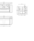Aulic Briony 1200mm wall hung vanity dimensions diagram