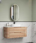 Aulic Briony 1200mm wall hung vanity styled in a bathroom